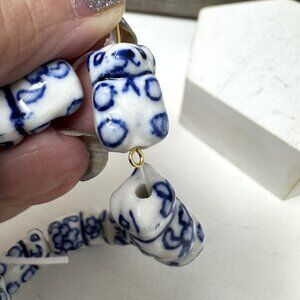 Adorable Porcelain Bear Beads Teddy Bears Hand Painted 18 x 12 mm